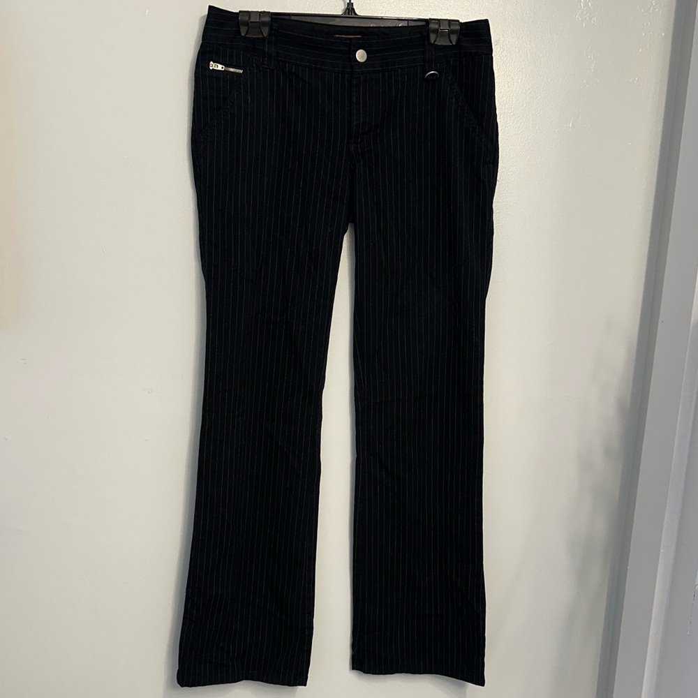 Women's Black Stretchy Pinstripe Pants